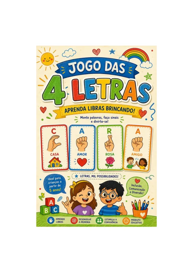 Jogo das 4 Letras em Libras