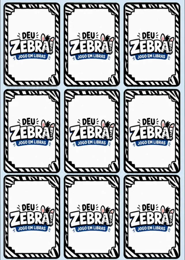 Deu Zebra verso das cartas