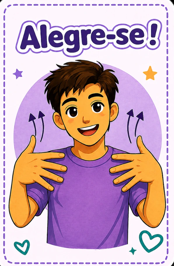 Card cristão em Libras — Alegre-se!